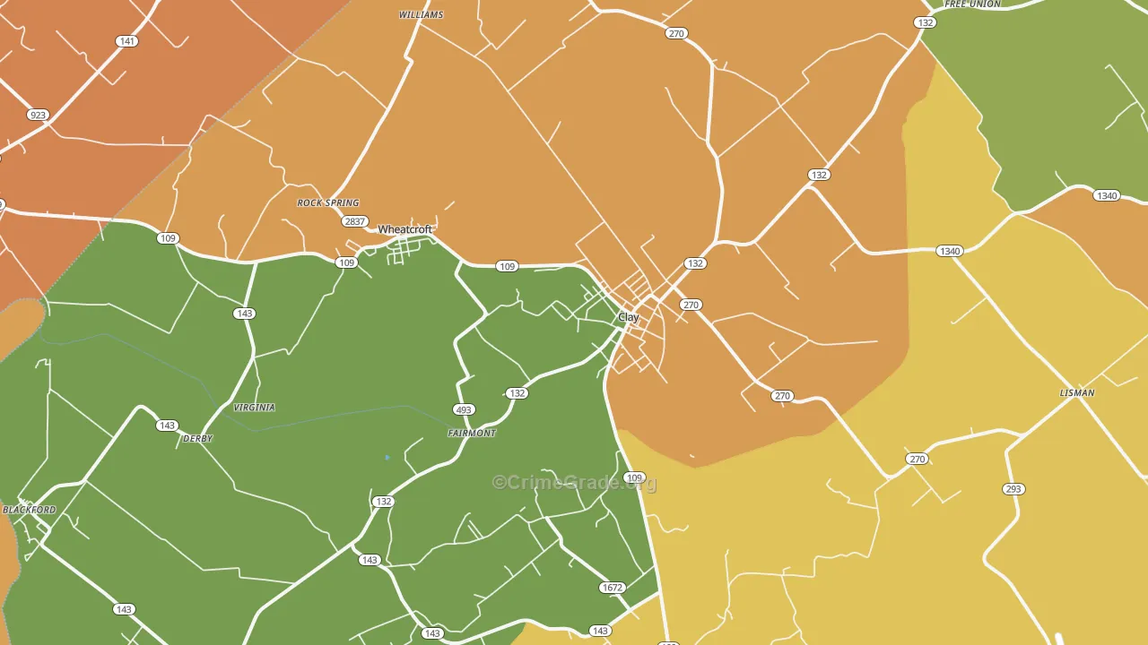 42404, KY Map of Theft Rates