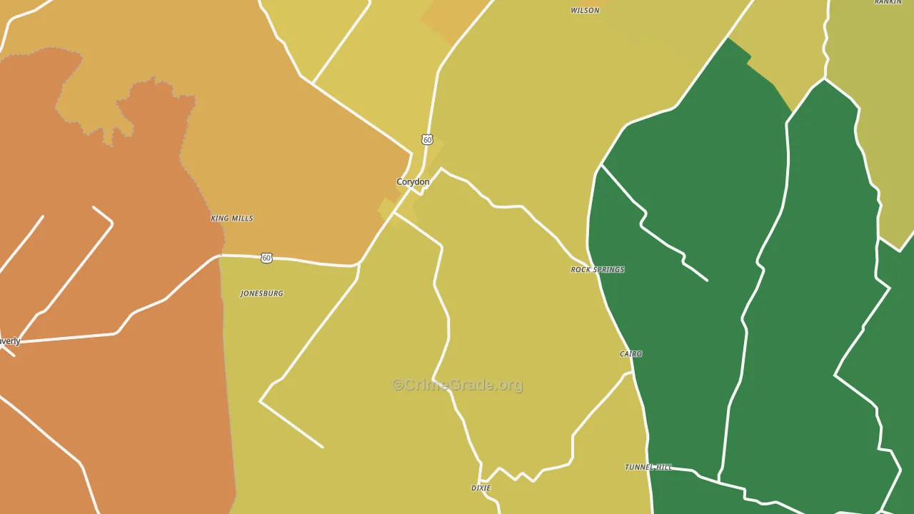 42406, KY Map of Theft Rates
