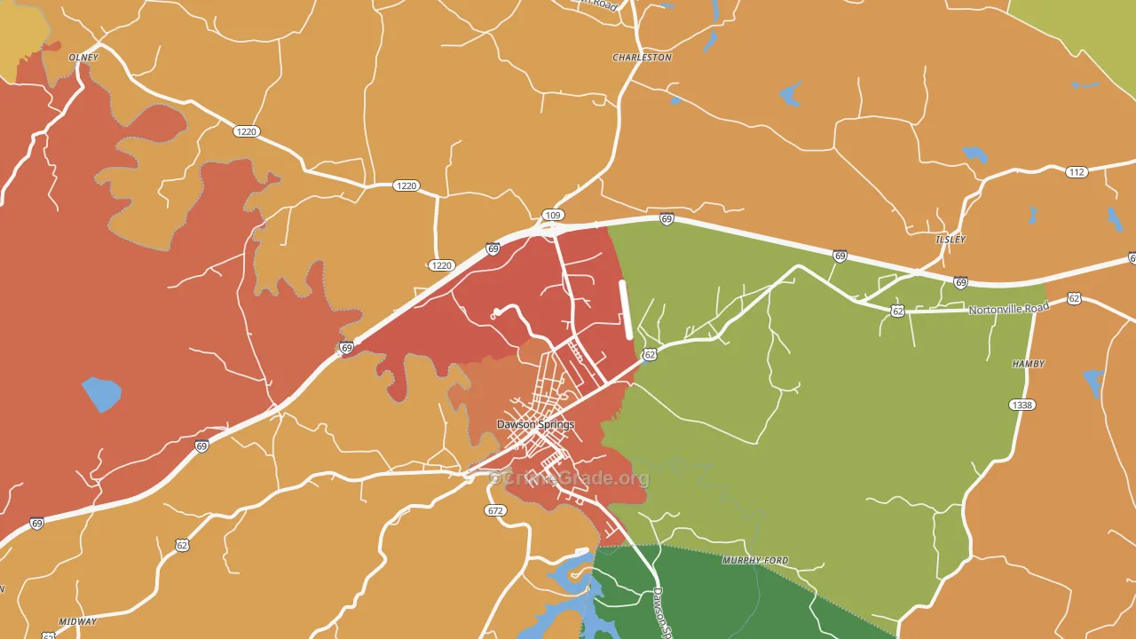 42408, KY Map of Theft Rates
