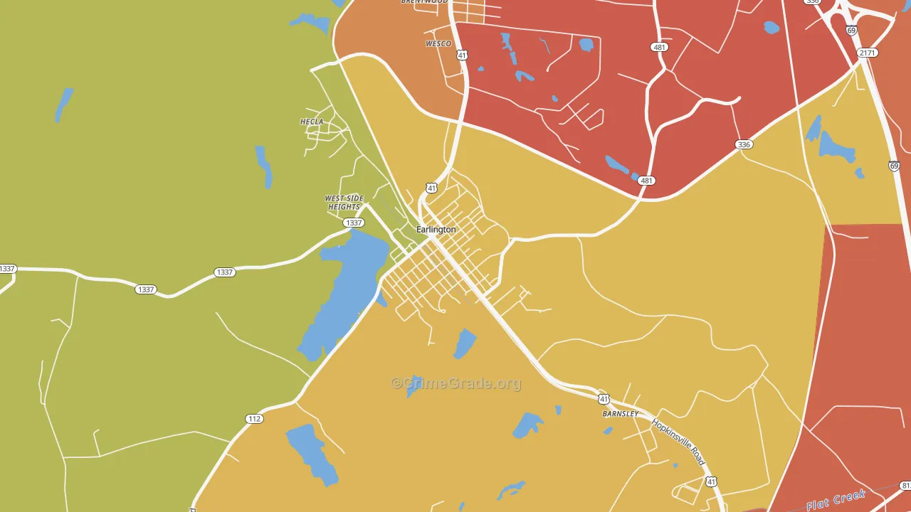 42410, KY Map of Theft Rates
