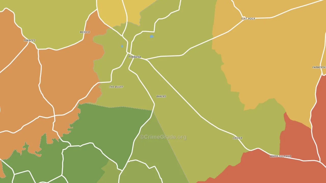 42411, KY Map of Theft Rates