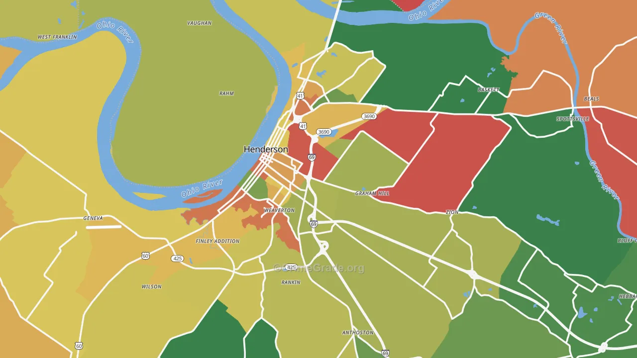 42420, KY Map of Theft Rates