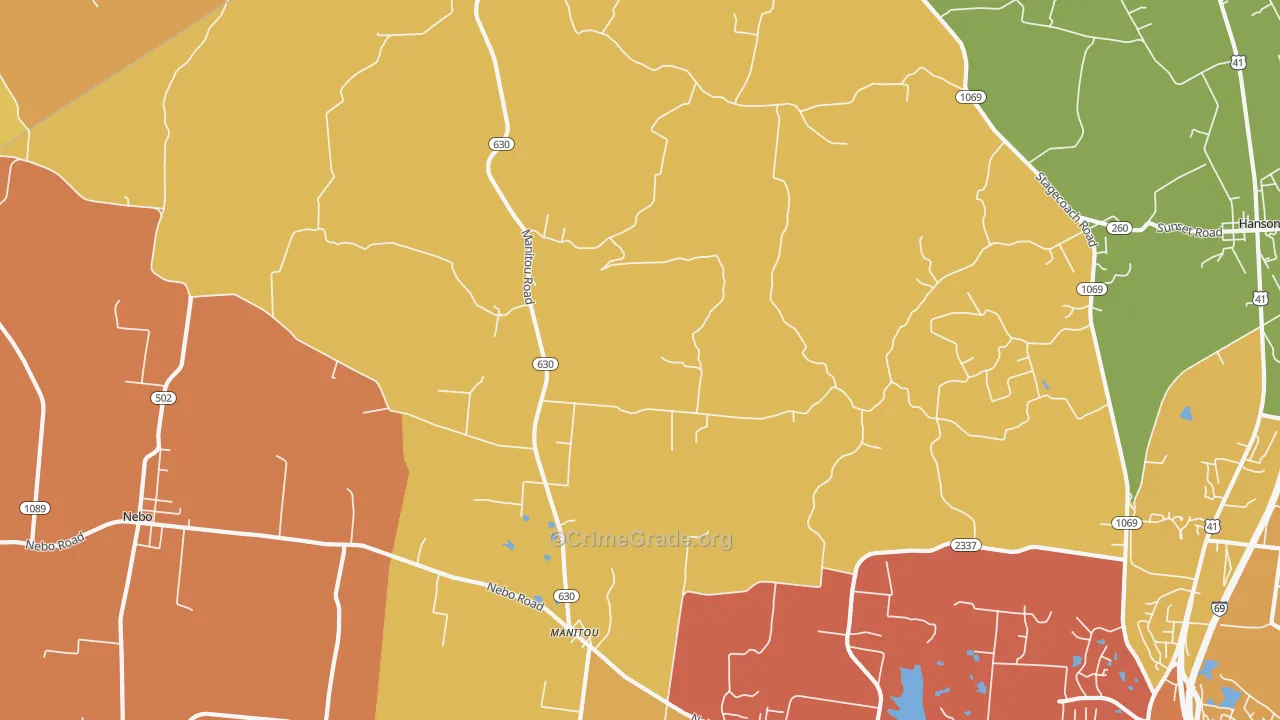 42436, KY Map of Theft Rates