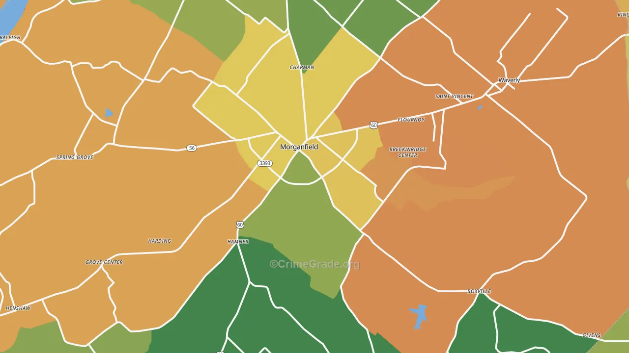 42437, KY Map of Theft Rates