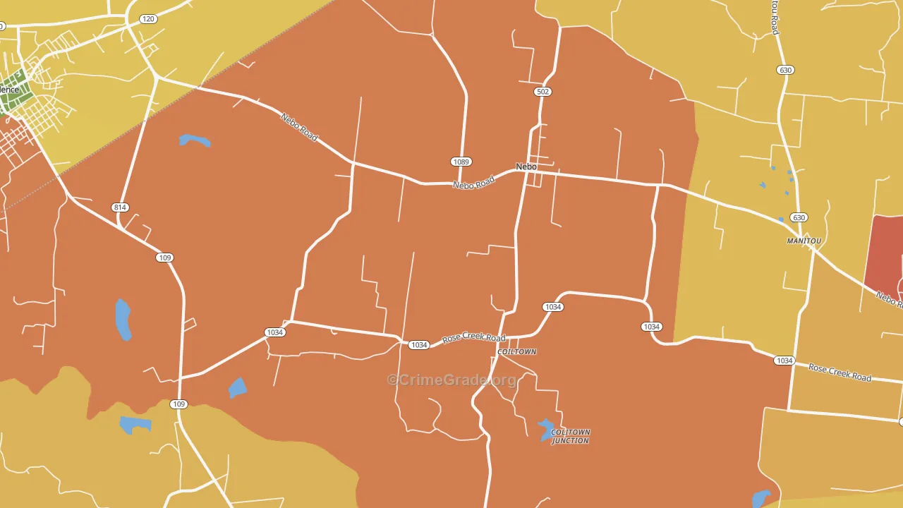 42441, KY Map of Theft Rates