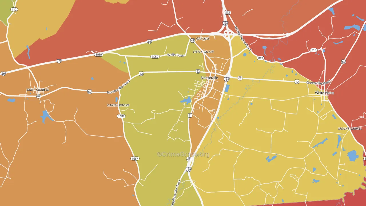42442, KY Map of Theft Rates