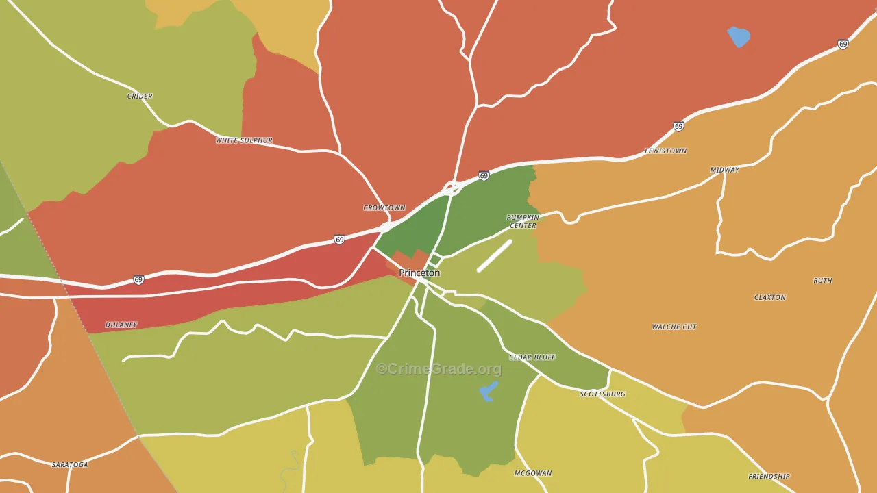42445, KY Map of Theft Rates
