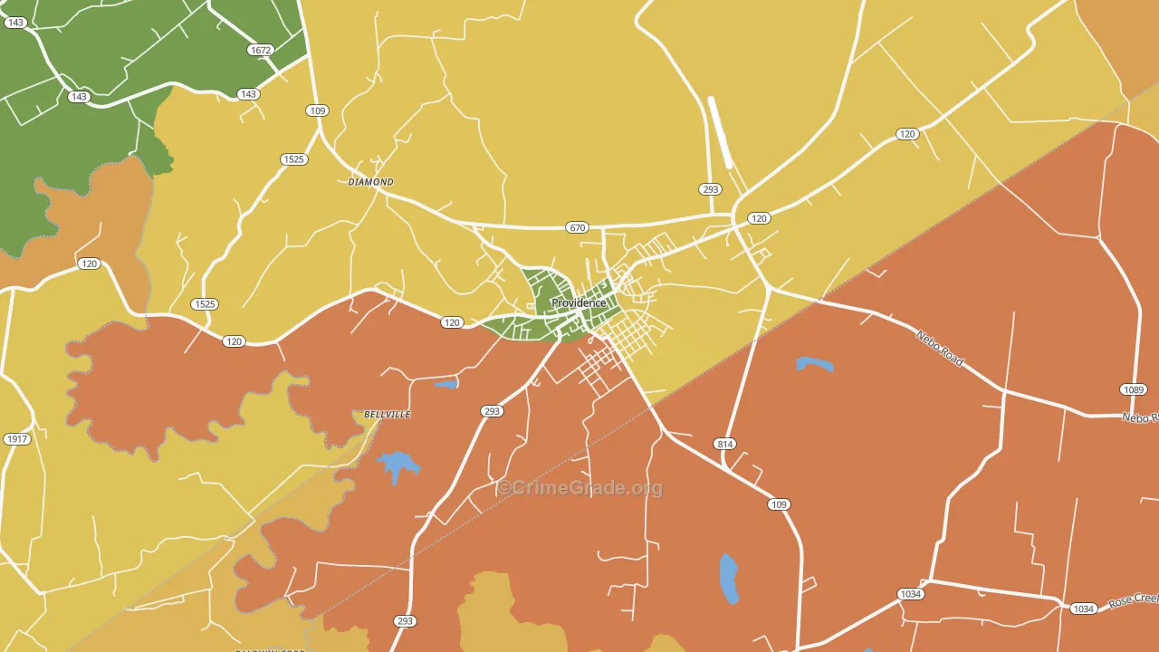42450, KY Map of Theft Rates
