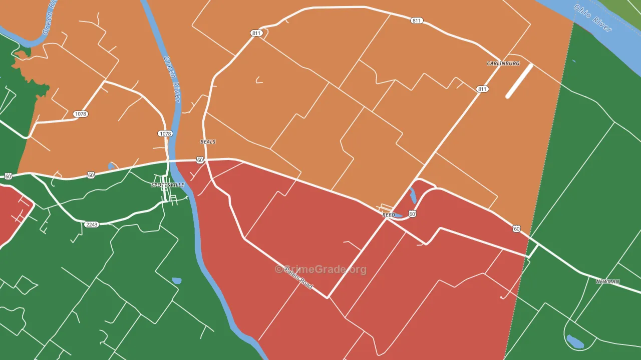 42451, KY Map of Theft Rates