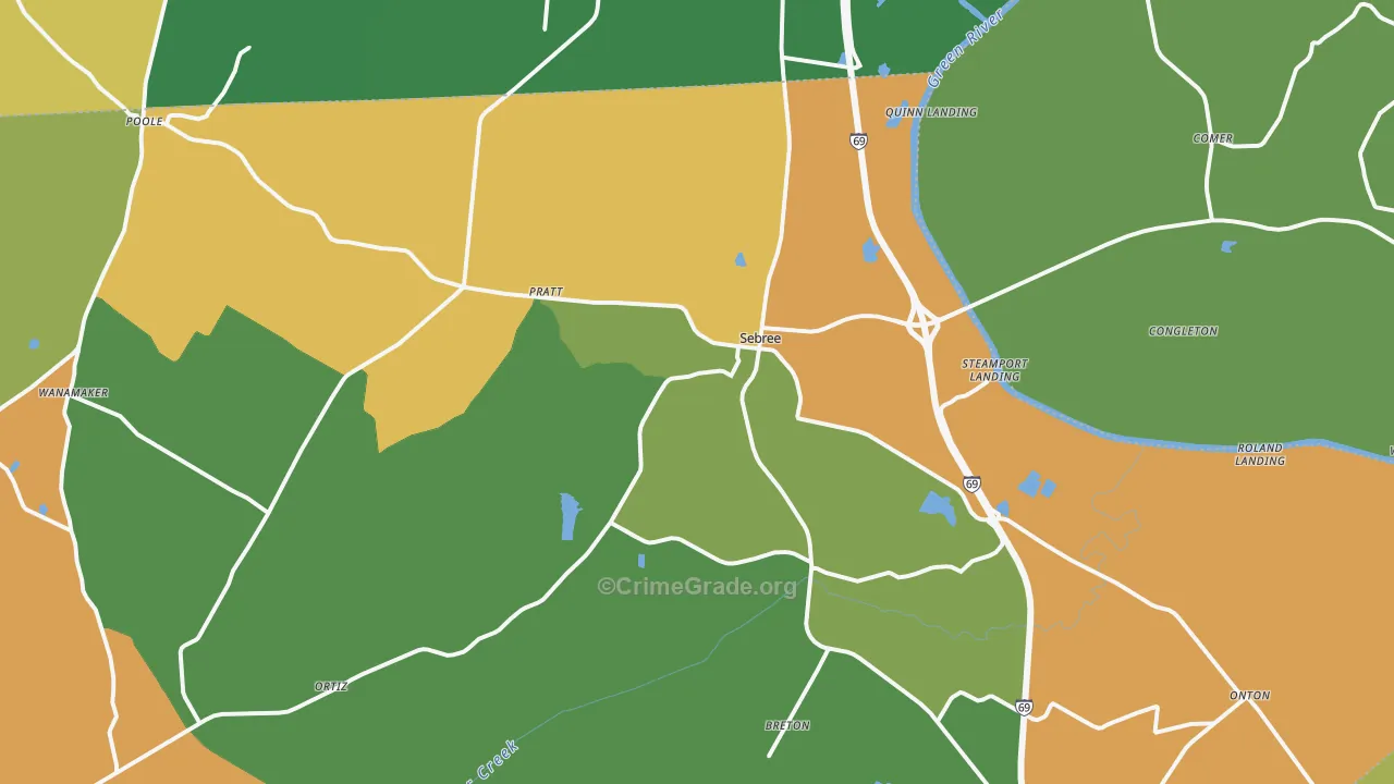 42455, KY Map of Theft Rates
