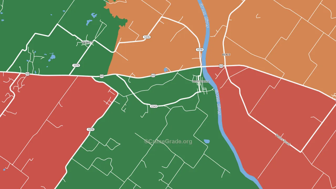42458, KY Map of Theft Rates