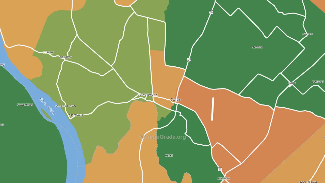 42459, KY Map of Theft Rates