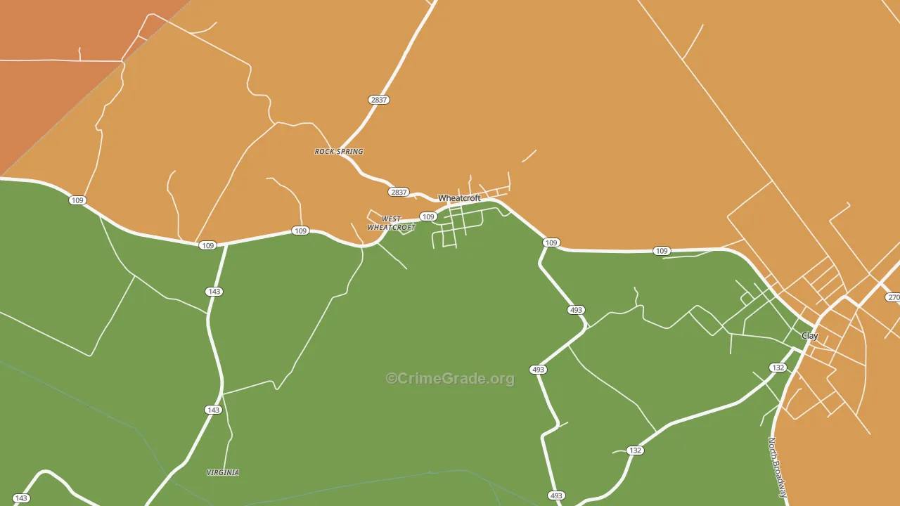 42463, KY Map of Theft Rates