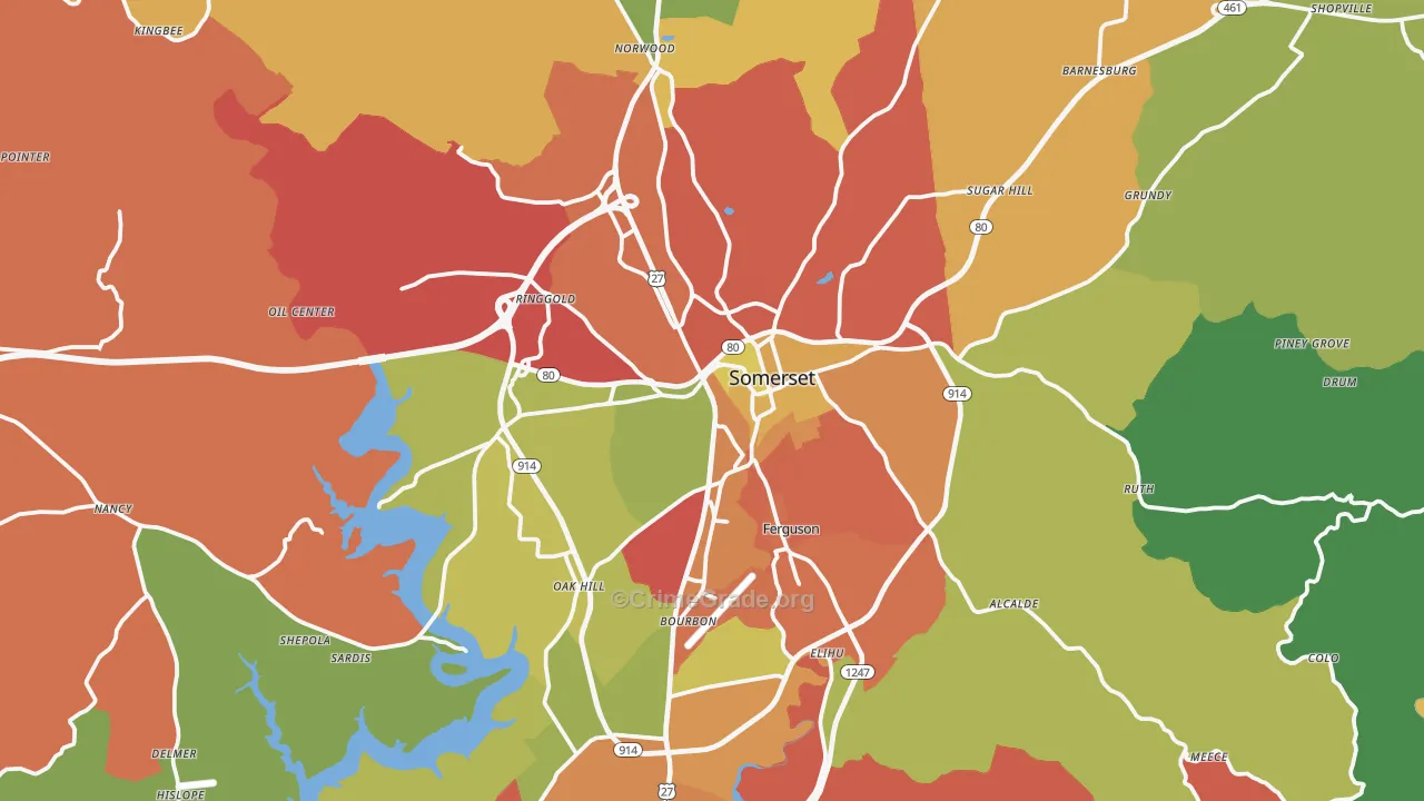 42503, KY Map of Theft Rates