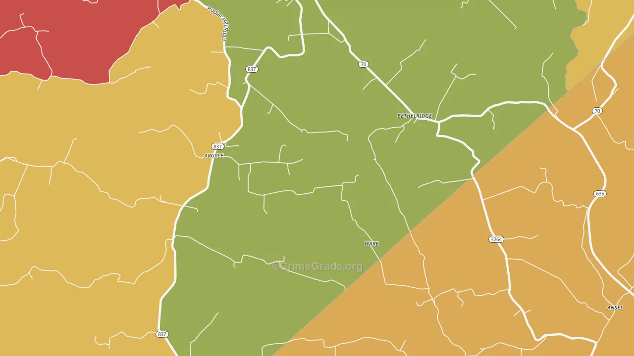 42516, KY Map of Theft Rates