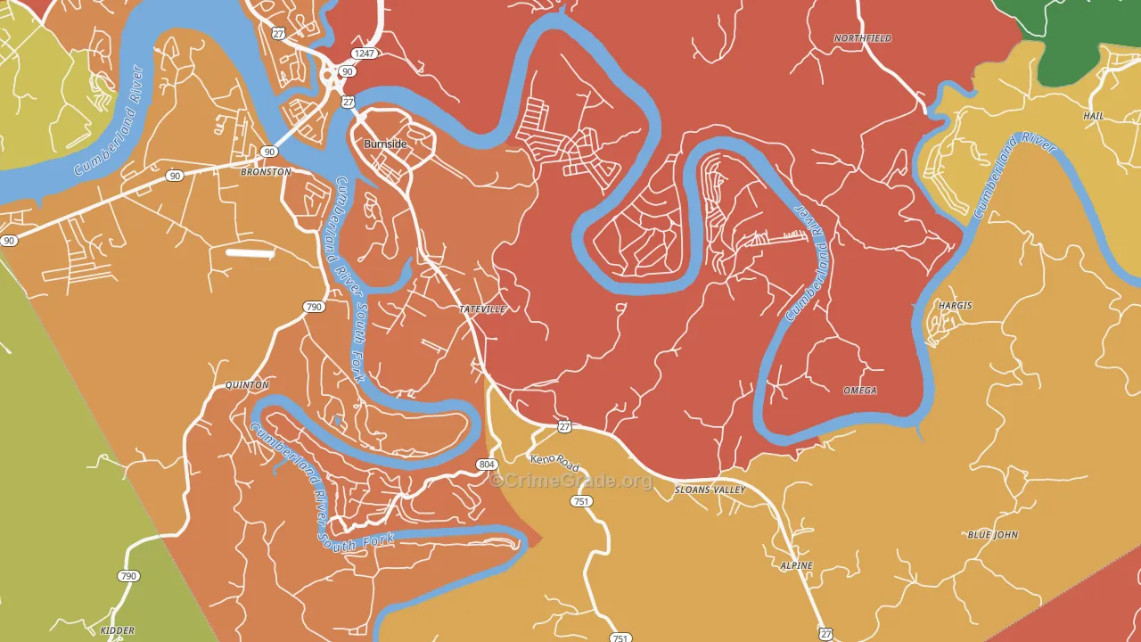 42519, KY Map of Theft Rates