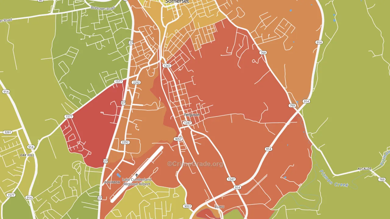 42533, KY Map of Theft Rates