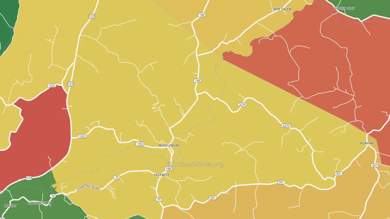 42541, KY Map of Theft Rates
