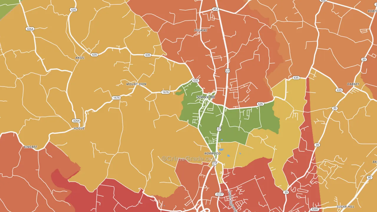 42553, KY Map of Theft Rates
