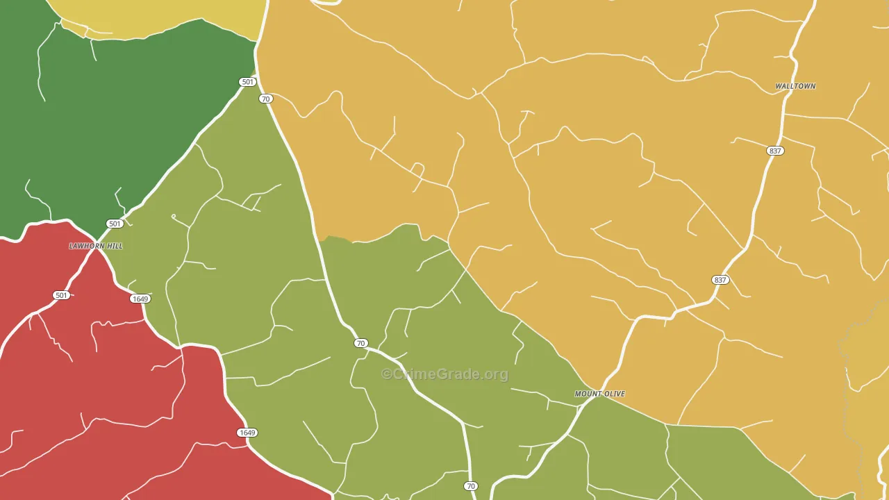 42566, KY Map of Theft Rates