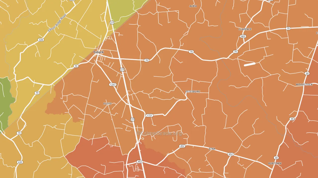 42567, KY Map of Theft Rates