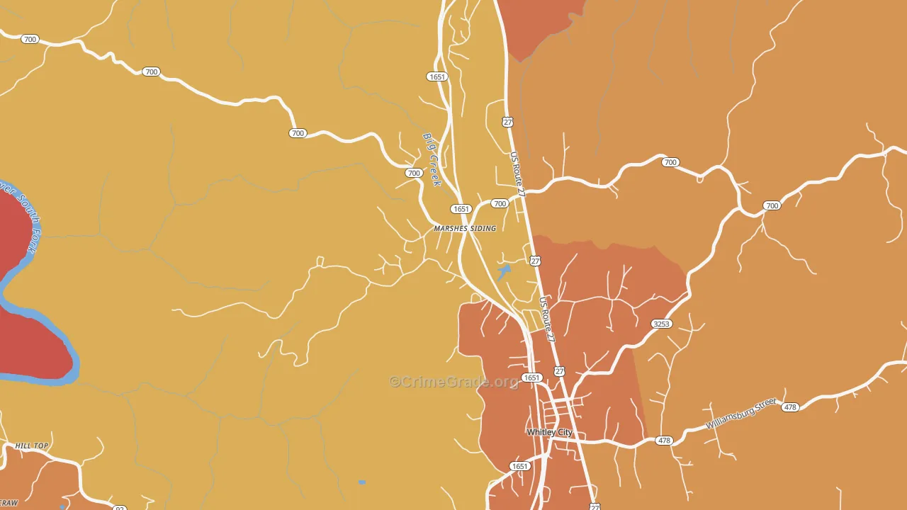 42631, KY Map of Theft Rates