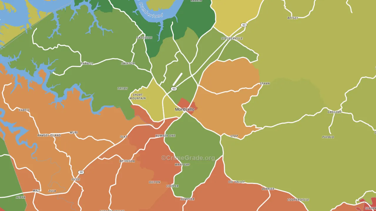42633, KY Map of Theft Rates