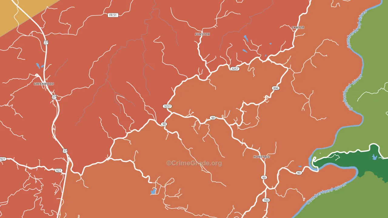 42634, KY Map of Theft Rates