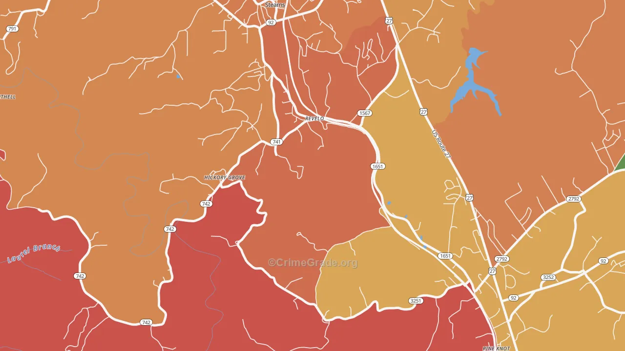 42638, KY Map of Theft Rates