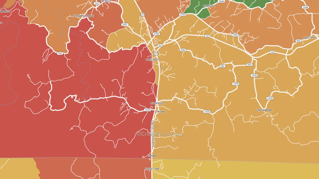 42649, KY Map of Theft Rates