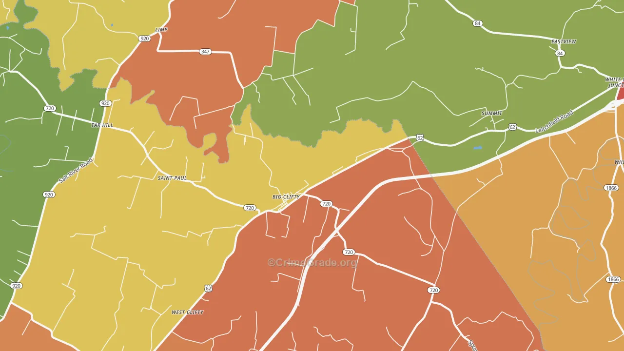 42712, KY Map of Theft Rates