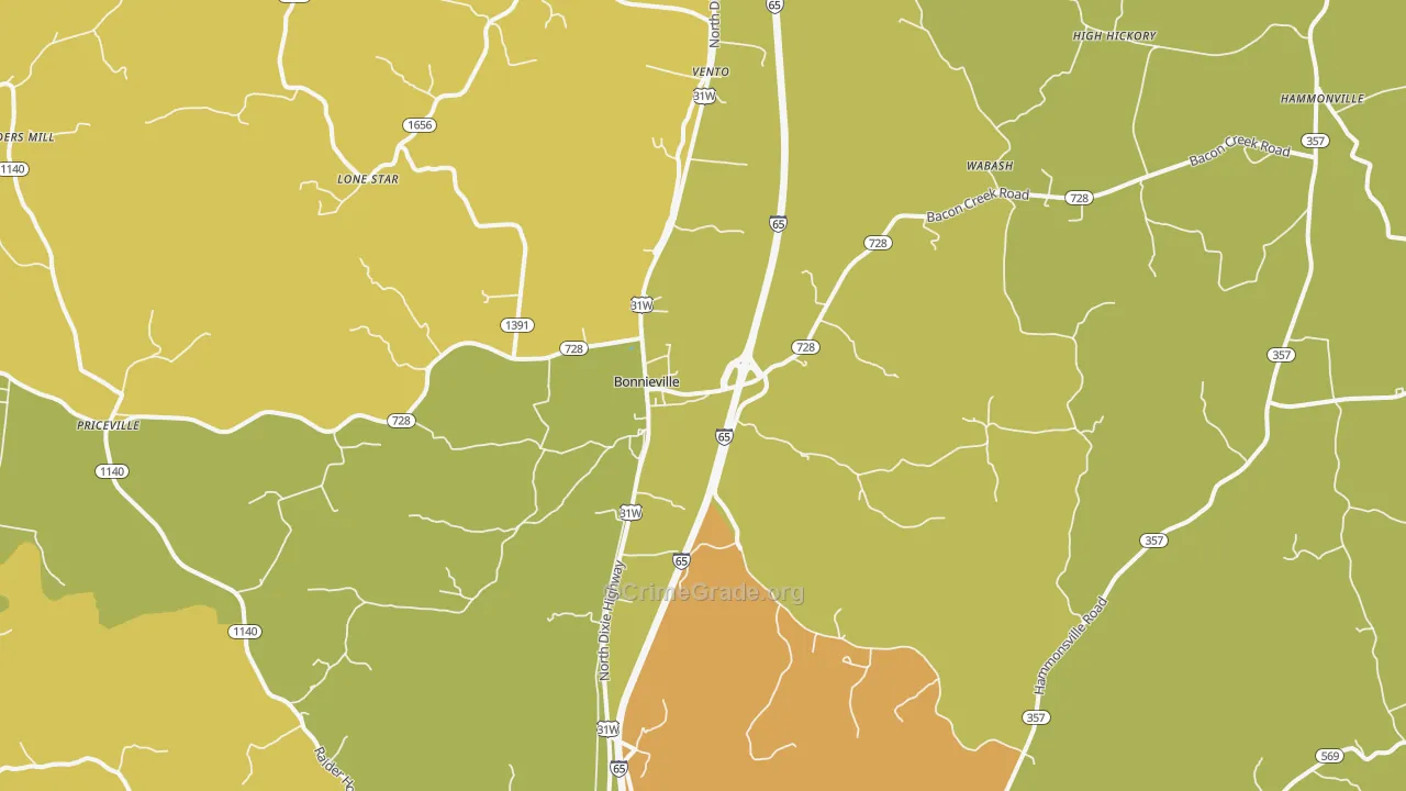 42713, KY Map of Theft Rates