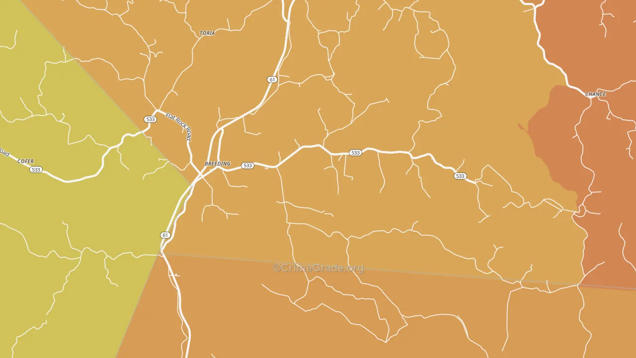 42715, KY Map of Theft Rates