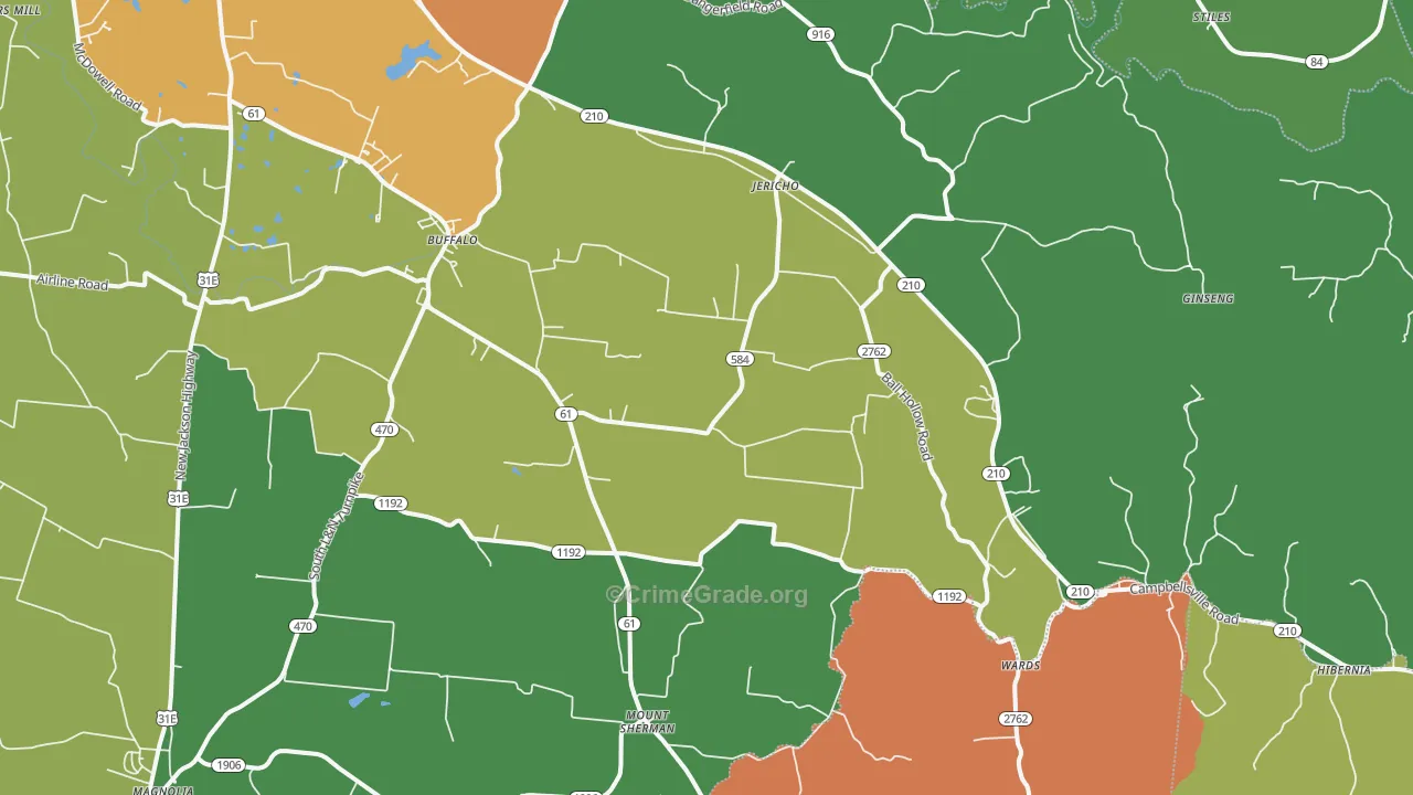 42716, KY Map of Theft Rates