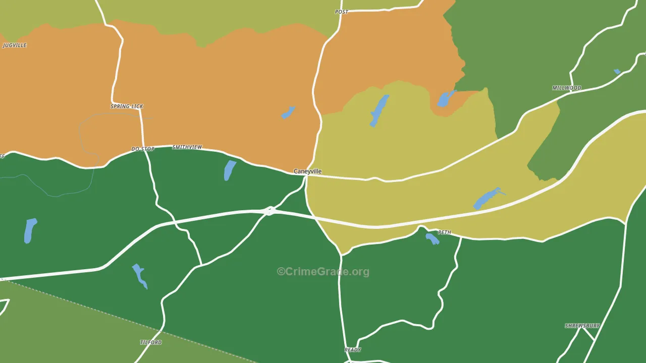42721, KY Map of Theft Rates