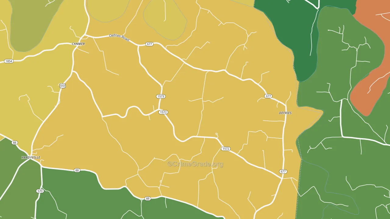 42722, KY Map of Theft Rates