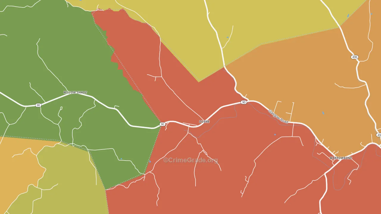 42731, KY Map of Theft Rates