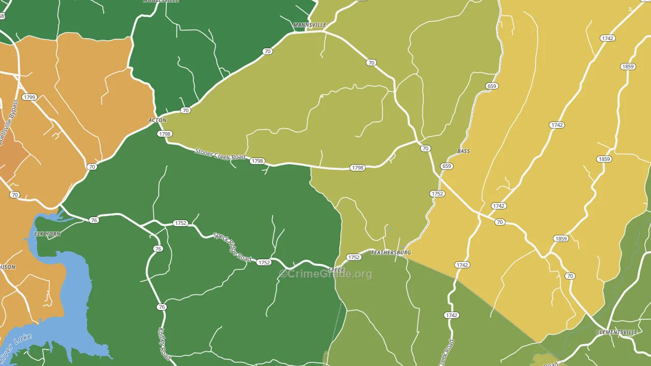 42733, KY Map of Theft Rates