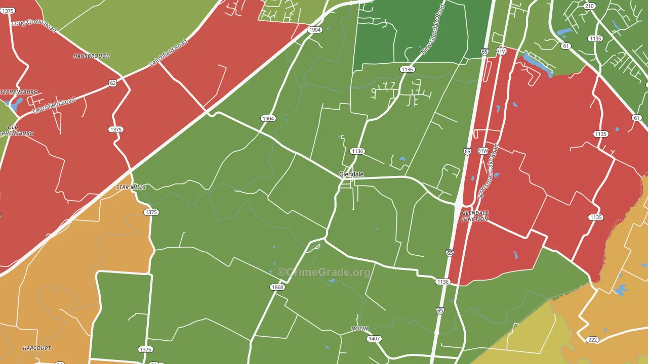 42740, KY Map of Theft Rates