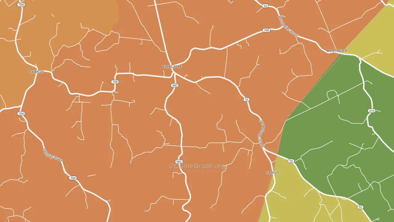 42741, KY Map of Theft Rates