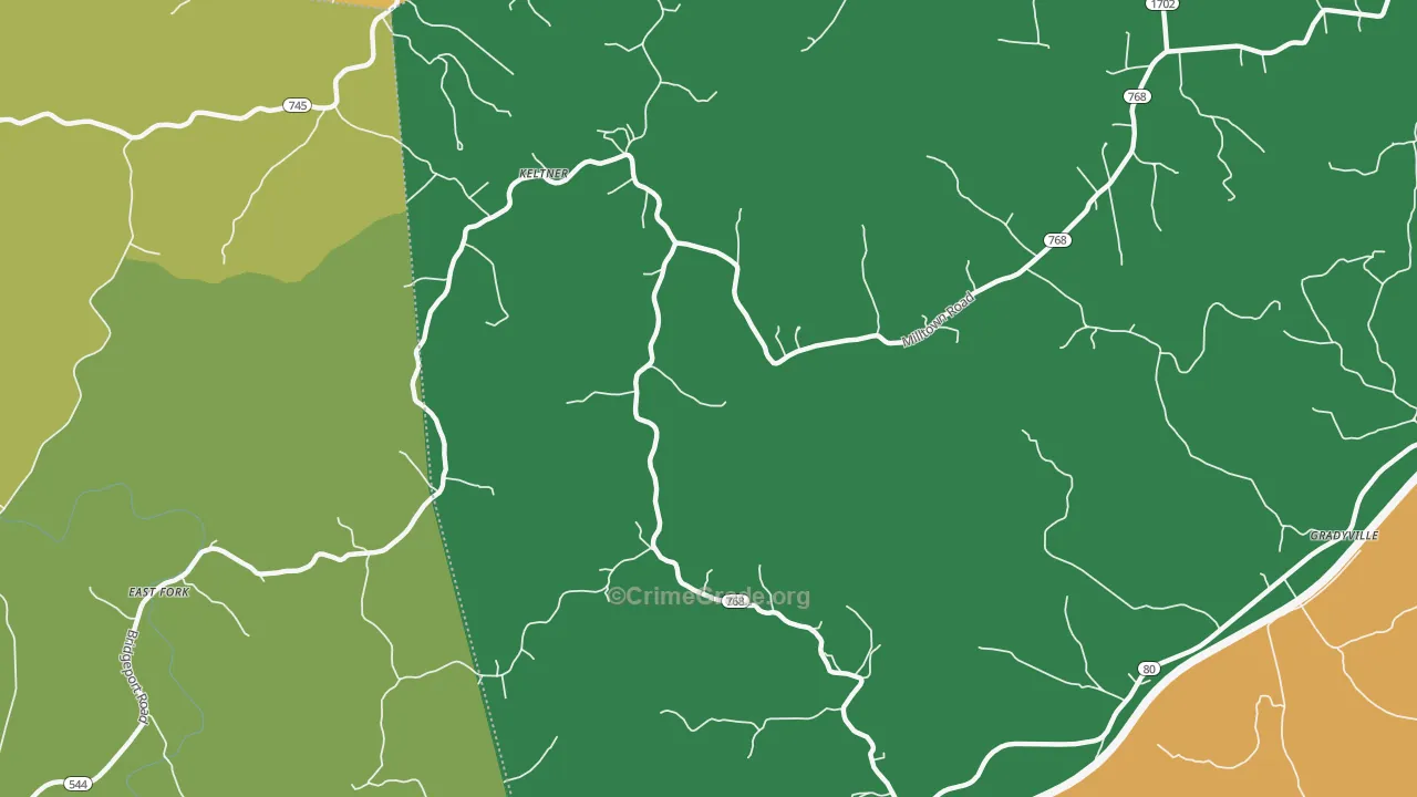 42742, KY Map of Theft Rates