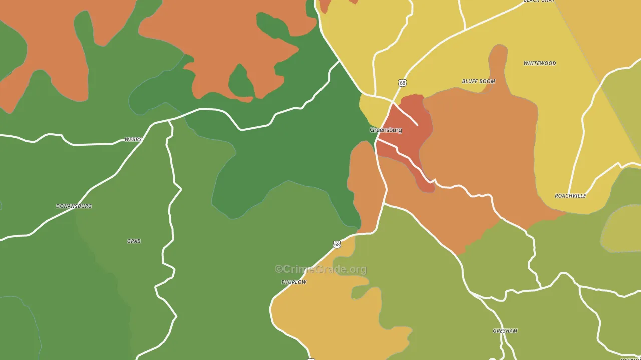 42743, KY Map of Theft Rates