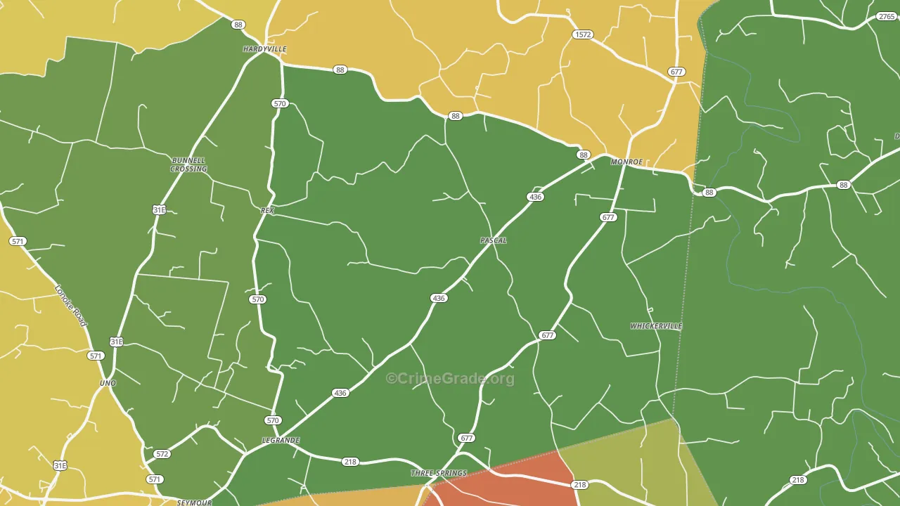 42746, KY Map of Theft Rates