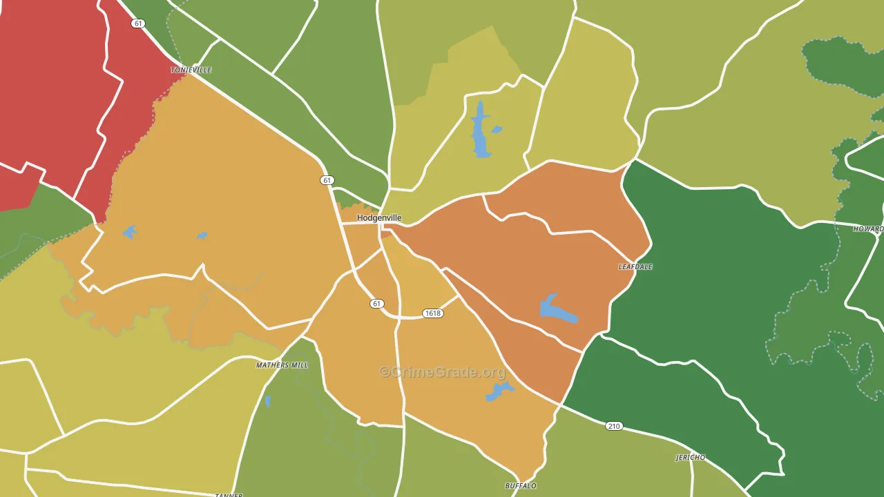42748, KY Map of Theft Rates