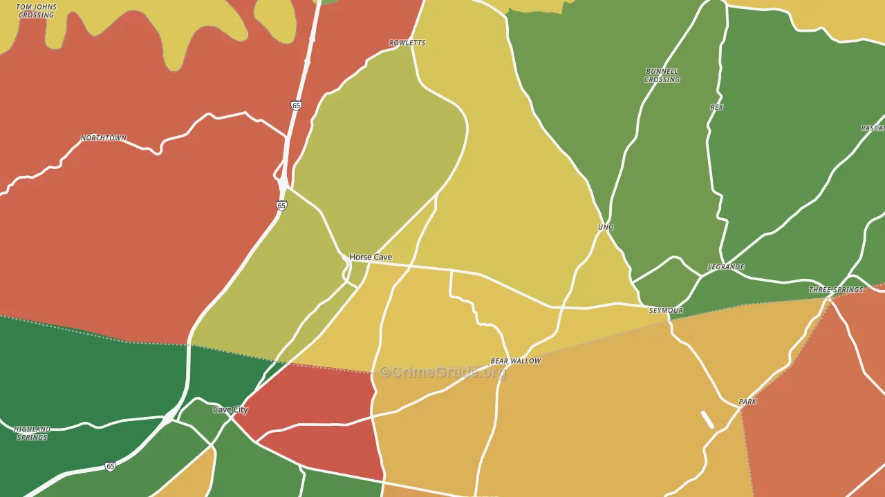 42749, KY Map of Theft Rates