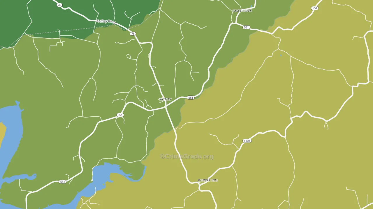 42753, KY Map of Theft Rates