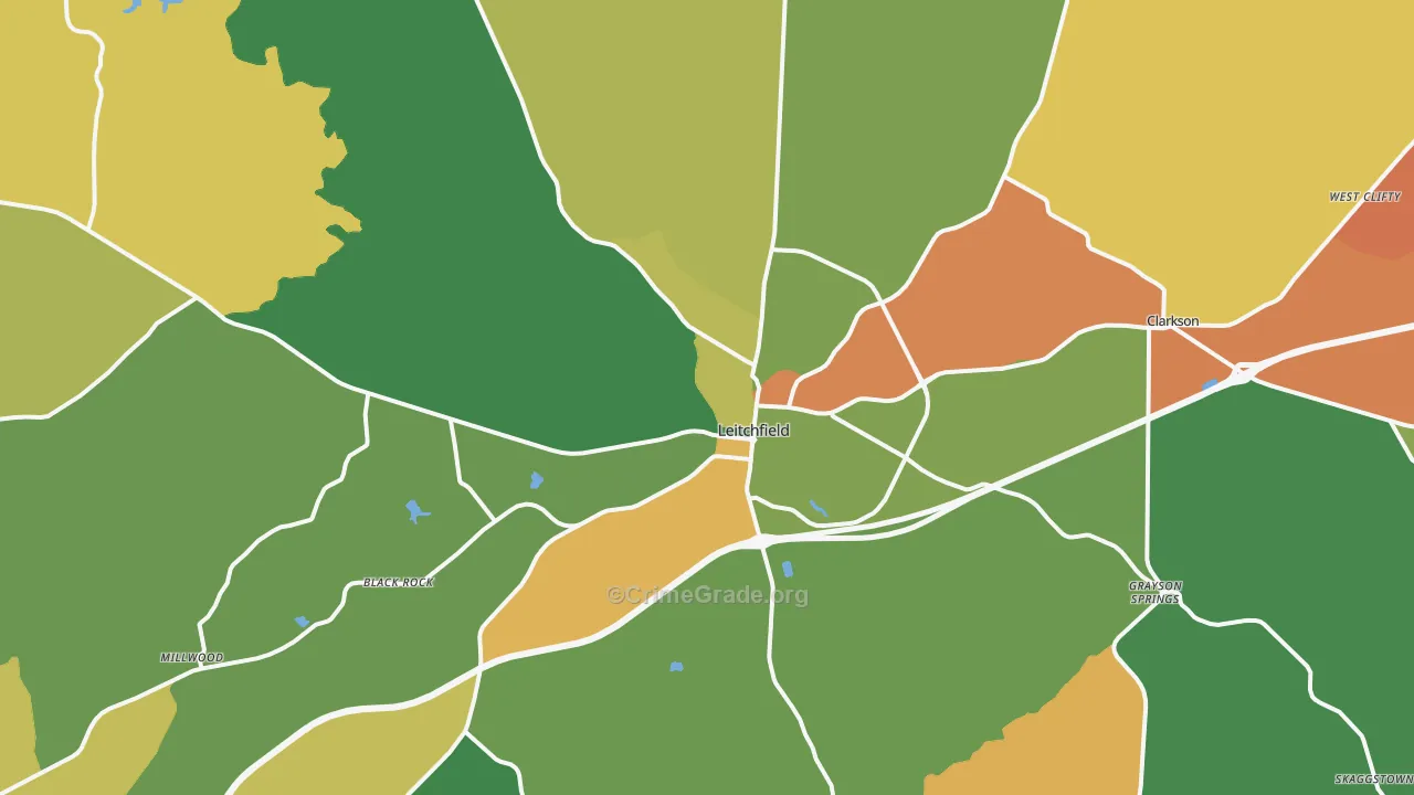 42754, KY Map of Theft Rates