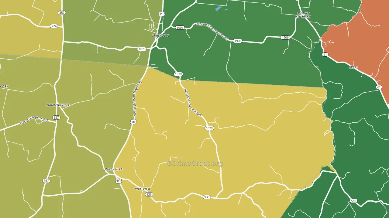 42757, KY Map of Theft Rates