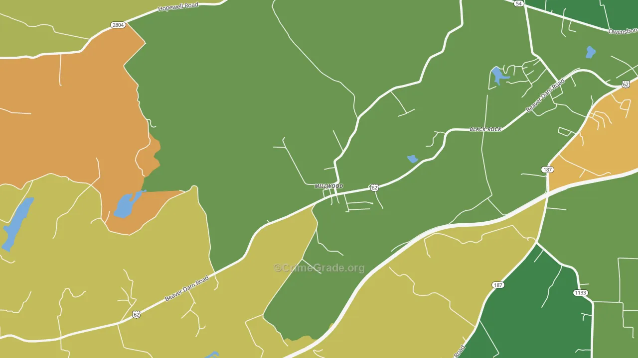 42762, KY Map of Theft Rates