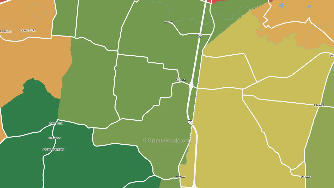 42776, KY Map of Theft Rates